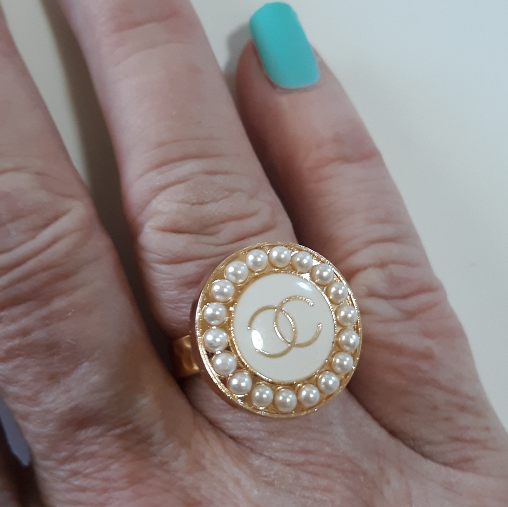 AUTHENTIC CHANEL BUTTON RING